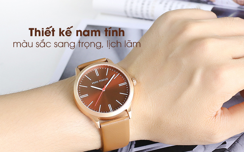 Đồng hồ Nam Mini Focus MF0058G.01 nâu kiểu dáng nam tính