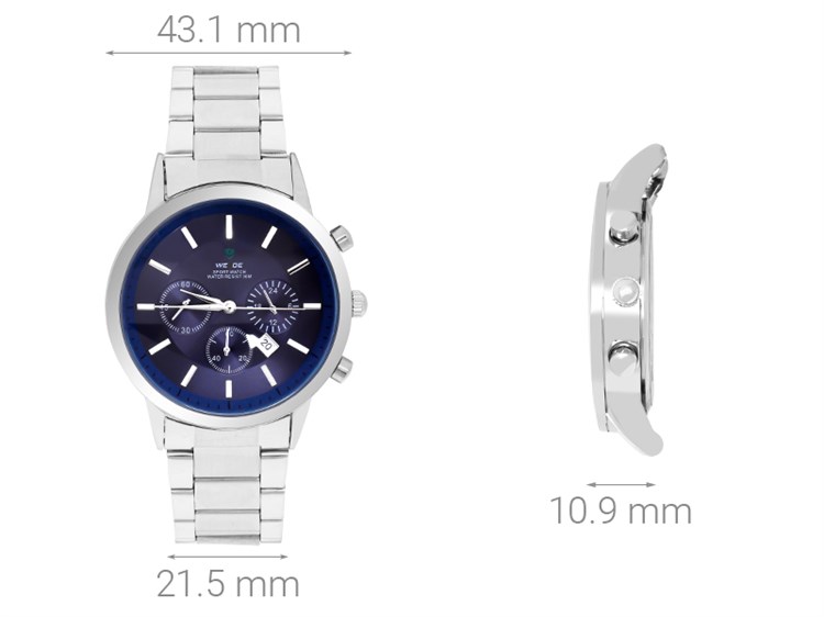 Đồng hồ Nam Weide WH3312-3C Màu Bạc