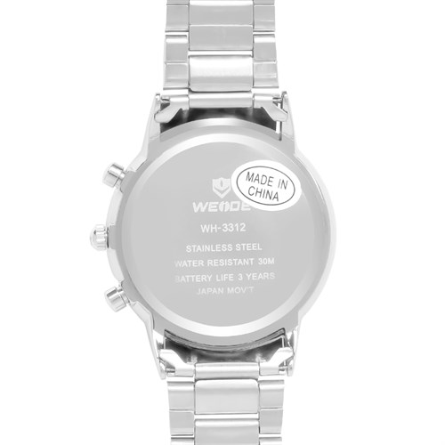 Đồng hồ Nam Weide WH3312-3C Màu Bạc