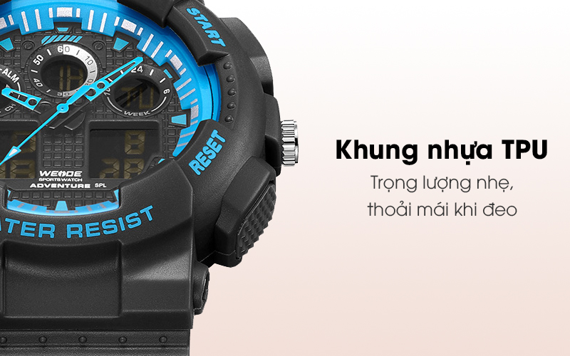 Đồng hồ Nam Weide WA3J8003-3C đen & xanh dương với khung viền bằng chất liệu hợp kim Đồng hồ Nam Weide WA3J8003-3C đen & xanh dương với khung viền bằng chất liệu hợp kim
