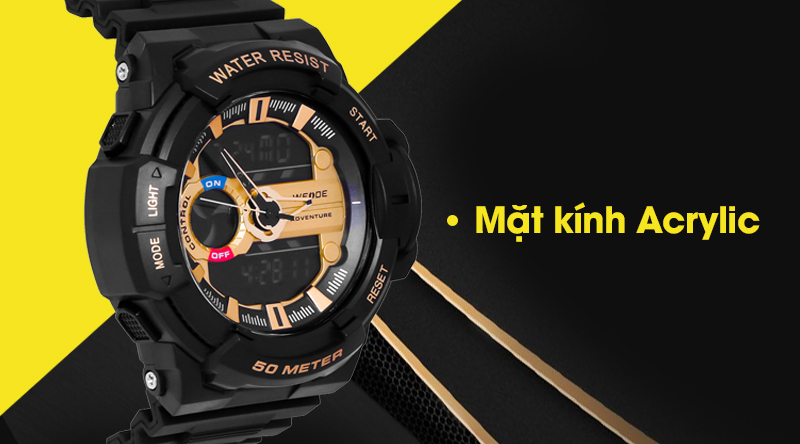 Đồng hồ Nam Weide WA3J8009-2C có mặt kính acrylic Đồng hồ Nam Weide WA3J8009-2C có mặt kính acrylic
