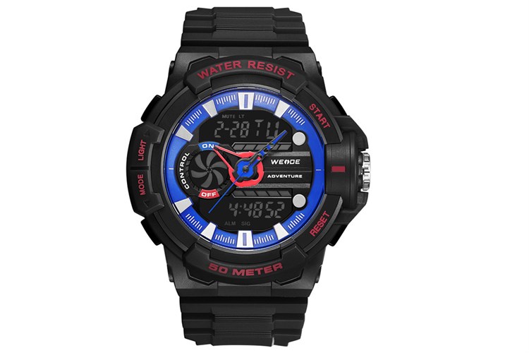 Đồng hồ Nam Weide WA3J8009-5C Màu Đen - Đỏ
