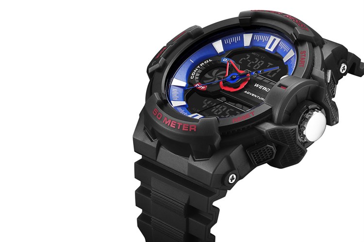 Đồng hồ Nam Weide WA3J8009-5C Màu Đen - Đỏ