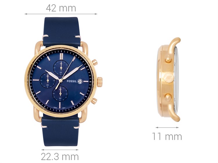Đồng hồ FOSSIL Carlie 42 mm Nam FS5404 Màu Xanh Dương