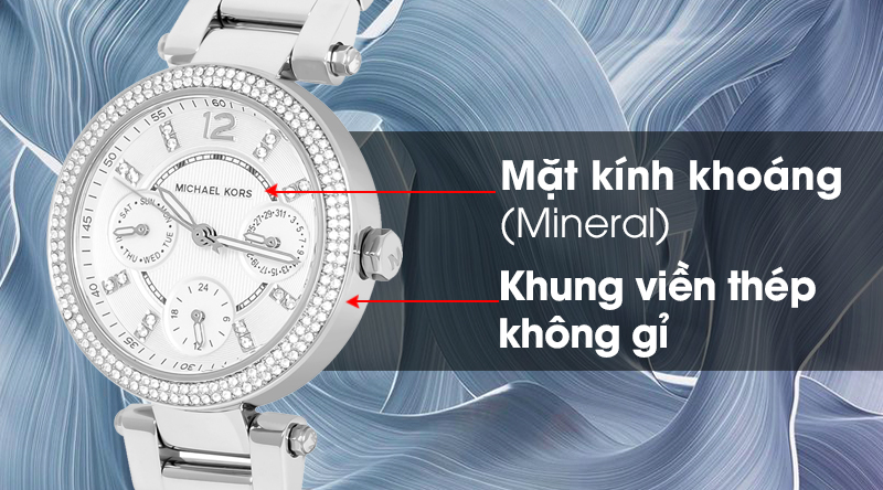 Đồng hồ nữ Michael Kors MK5615 có khung viền cứng cáp, mặt kính có độ trong suốt cao Đồng hồ nữ Michael Kors MK5615 có khung viền cứng cáp, mặt kính có độ trong suốt cao
