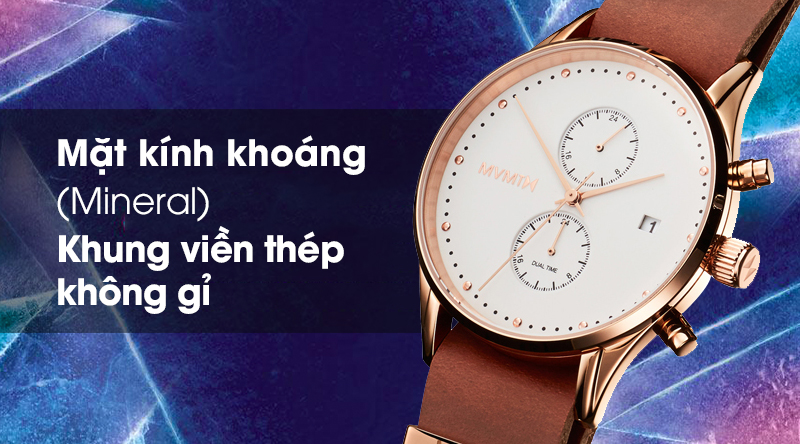 Đồng hồ nam MVMT D-MV01-RGNA2 - Nâu có mặt kính bền chắc, khung viền cứng cáp Đồng hồ nam MVMT D-MV01-RGNA2 - Nâu có mặt kính bền chắc, khung viền cứng cáp