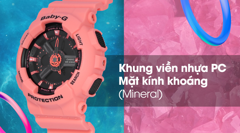 Đồng hồ Nữ Baby-G BA-111-4A2DR chống sốc Đồng hồ Nữ Baby-G BA-111-4A2DR chống sốc