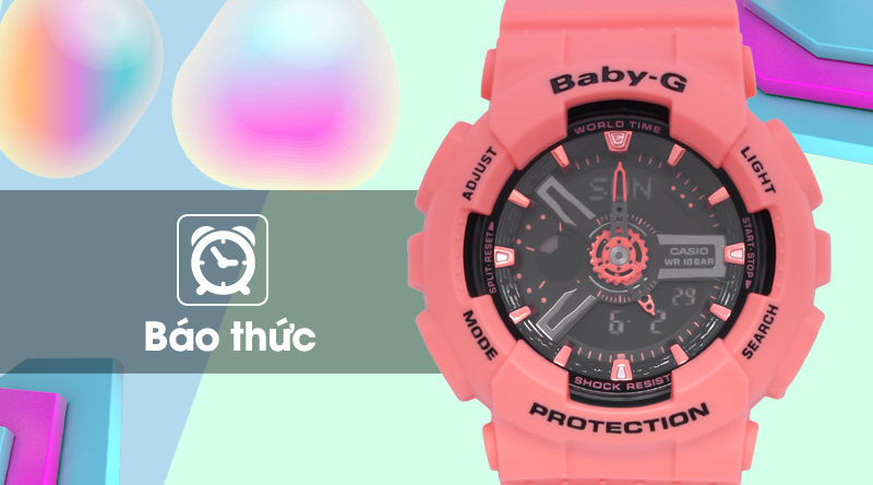 Đồng hồ Nữ Baby-G BA-111-4A2DR có chức năng báo thức Đồng hồ Nữ Baby-G BA-111-4A2DR có chức năng báo thức