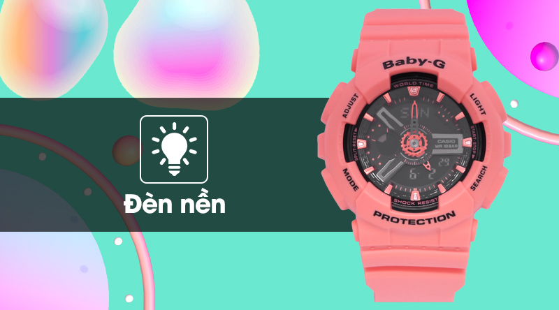 Đồng hồ Nữ Baby-G BA-111-4A2DR trang bị đèn led Đồng hồ Nữ Baby-G BA-111-4A2DR trang bị đèn led