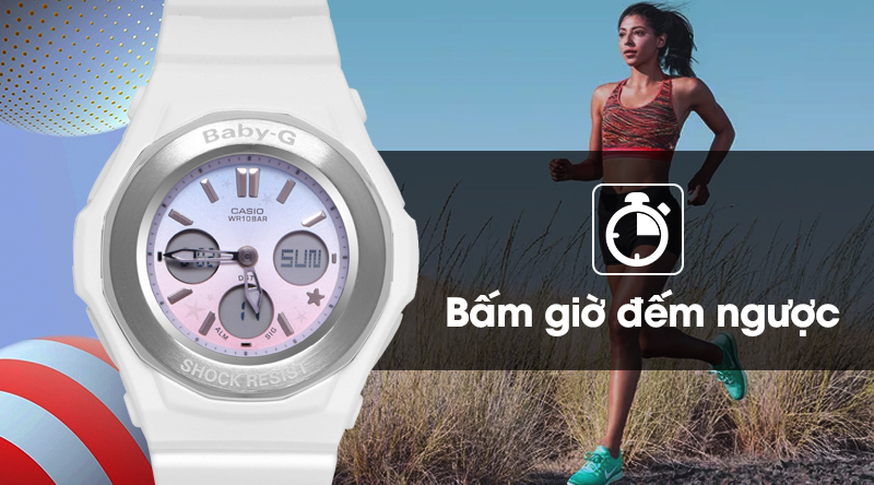 Baby-G BGA-100ST-7ADR khả năng bấm giờ đếm ngược Baby-G BGA-100ST-7ADR khả năng bấm giờ đếm ngược