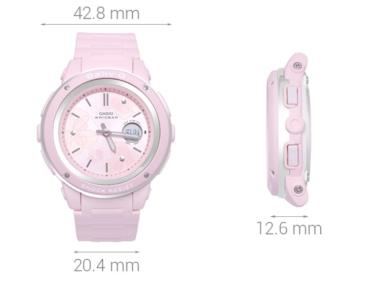 Đồng hồ BABY-G 42.8 mm Nữ BGA-150FL-4ADR Màu Hồng