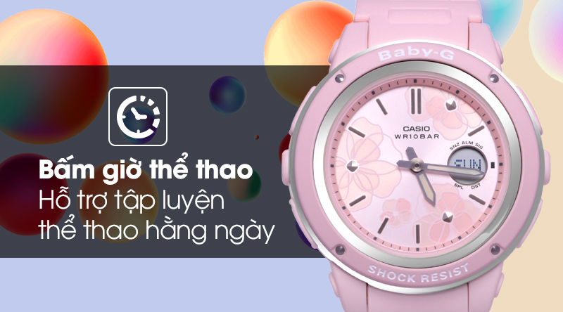 Đồng hồ Nữ Baby-G BGA-150FL-4ADR có chức năng bấm giờ Đồng hồ Nữ Baby-G BGA-150FL-4ADR có chức năng bấm giờ