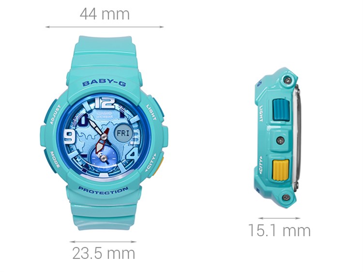 Đồng hồ BABY-G 44 mm Nữ BGA-190-3BDR Màu Xanh ngọc