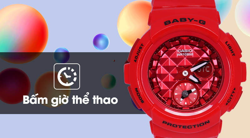 Đồng hồ Nữ Baby-G BGA-195M-4ADR có chế độ bấm giờ Đồng hồ Nữ Baby-G BGA-195M-4ADR có chế độ bấm giờ