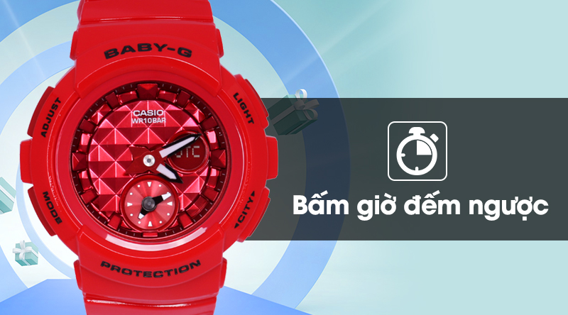 Đồng hồ Nữ Baby-G BGA-195M-4ADR có tính năng bấm giờ đếm ngược Đồng hồ Nữ Baby-G BGA-195M-4ADR có tính năng bấm giờ đếm ngược