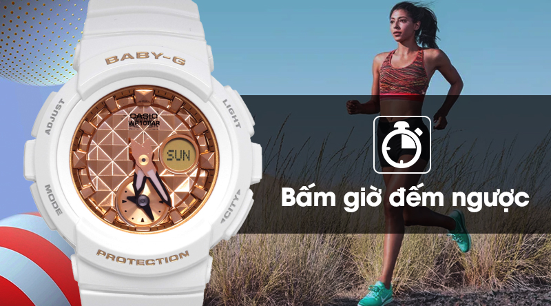 Đồng hồ Nữ Baby-G BGA-195M-7ADR có chức năng bấm giờ đếm ngược Đồng hồ Nữ Baby-G BGA-195M-7ADR có chức năng bấm giờ đếm ngược