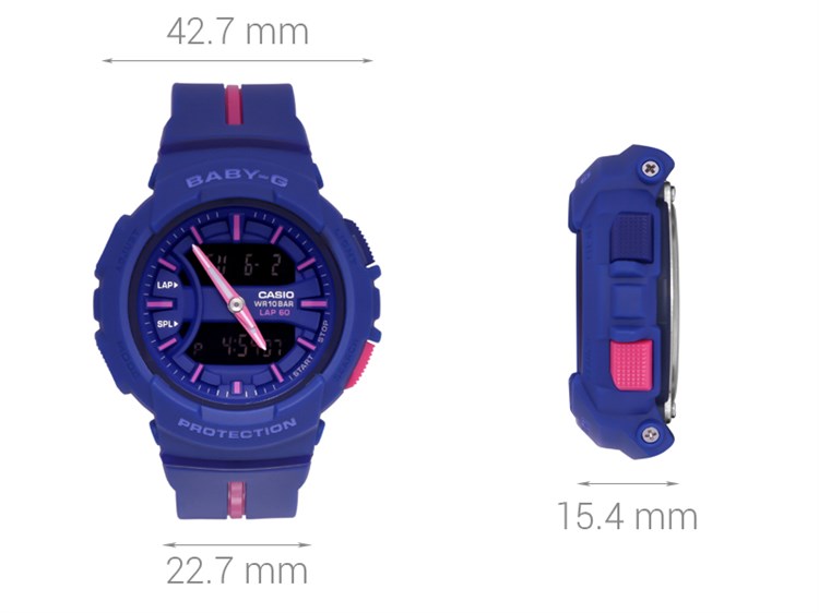 Đồng hồ BABY-G 42.7 mm Nữ BGA-240L-2A1DR Màu Xanh Dương