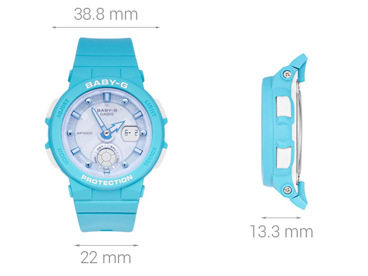 Đồng hồ BABY-G 38.8 mm Nữ BGA-250-2ADR Màu Xanh ngọc