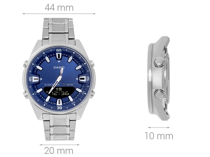 Đồng hồ Nam Casio AMW-830D-2AVDF Màu Bạc