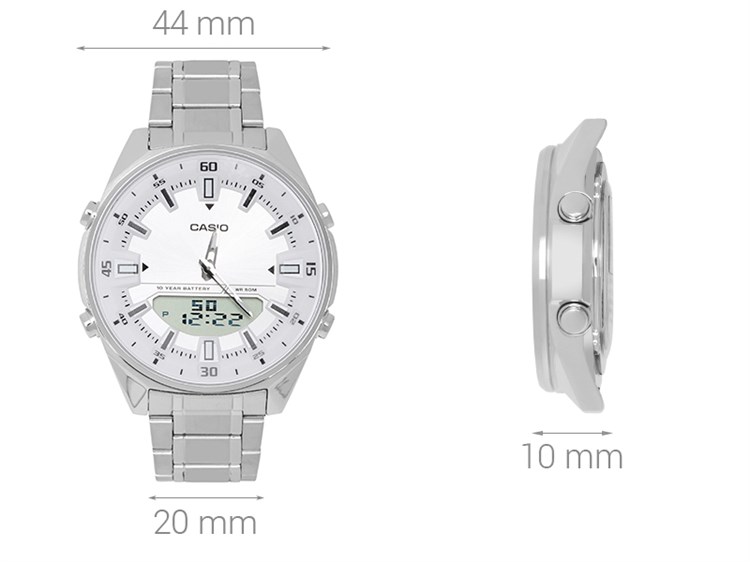 Đồng hồ Nam Casio AMW-830D-7AVDF Màu Bạc