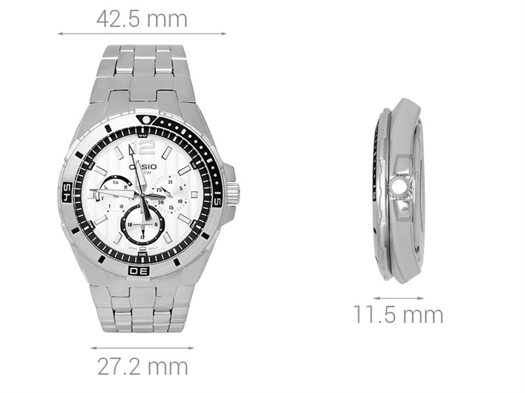 Đồng hồ Nam Casio MTD-1060D-7A2VDF Màu Bạc