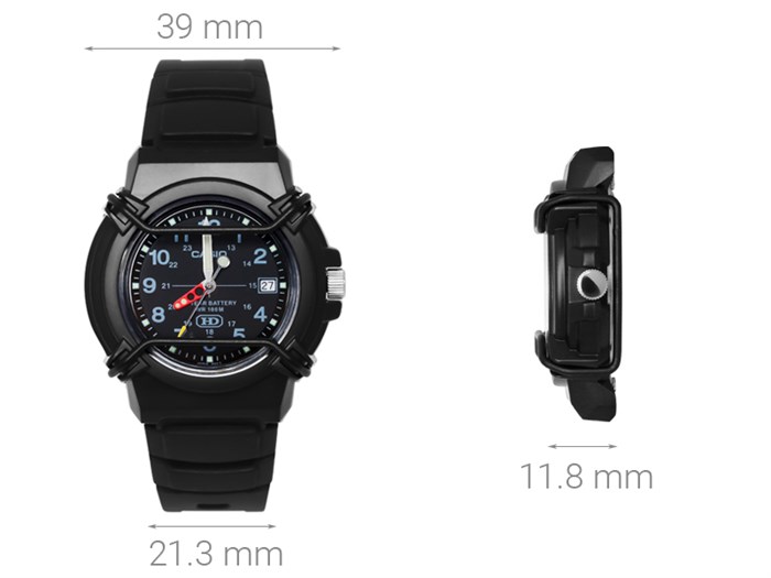 Đồng hồ CASIO 39 mm Nam HDA-600B-1BVDF Màu Đen