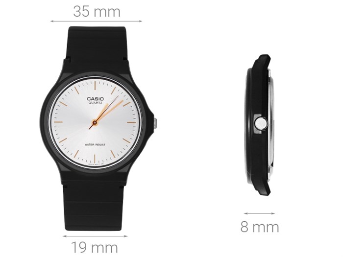Đồng hồ CASIO 35 mm Nam MQ-24-7E2LDF Màu Đen