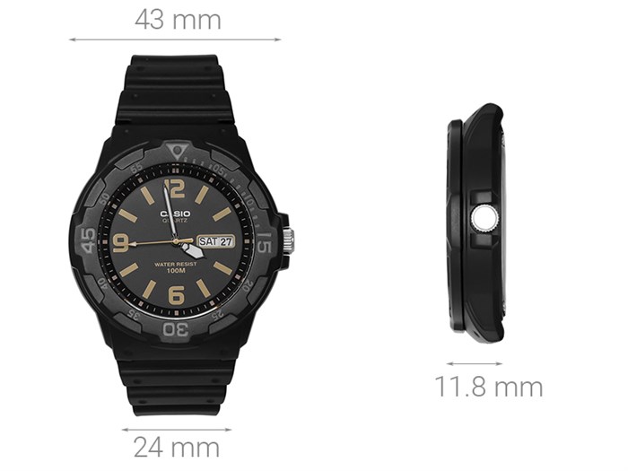 Đồng hồ CASIO 43 mm Nam MRW-200H-1B3VDF Màu Đen