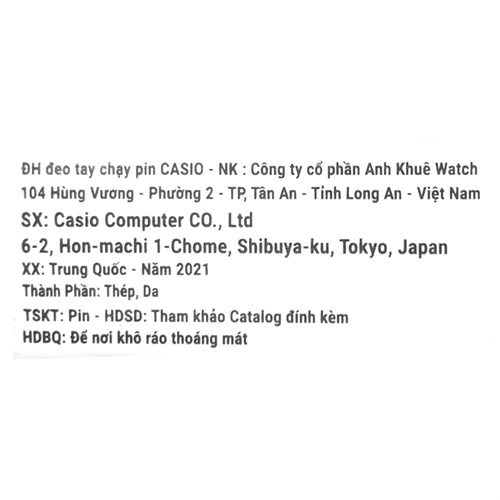 Đồng hồ CASIO 23 mm Nữ LTP-1094E-7ARDF Màu Đen