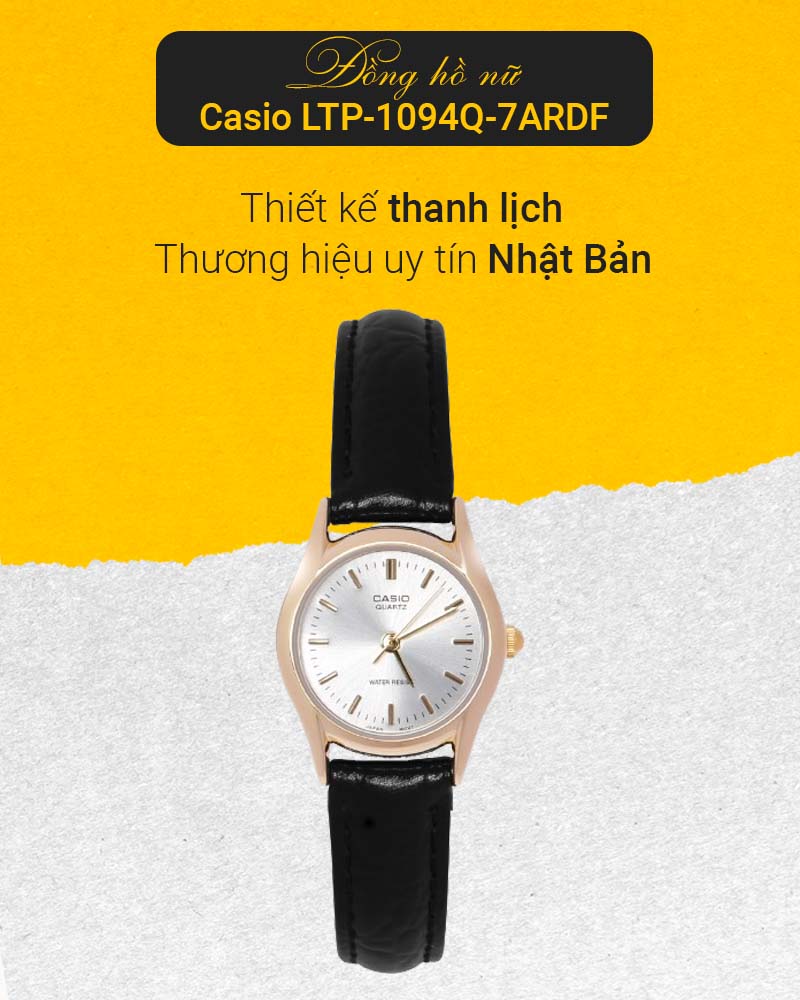 Đồng hồ nữ Casio LTP-1094Q-7ARDF có thiết kế nữ tính