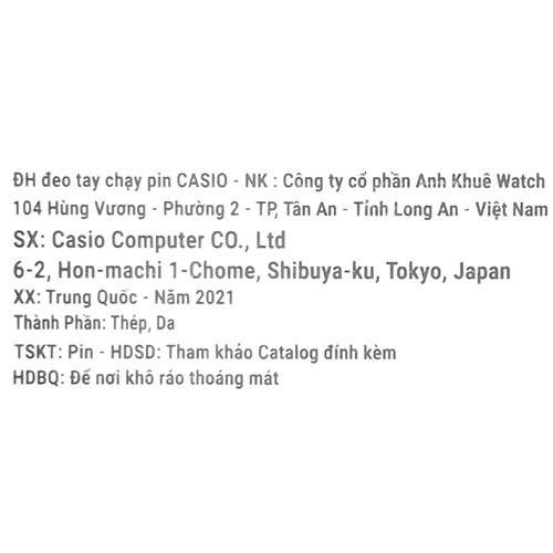 Đồng hồ CASIO 25 mm Nữ LTP-V002GL-1BUDF Màu Nâu