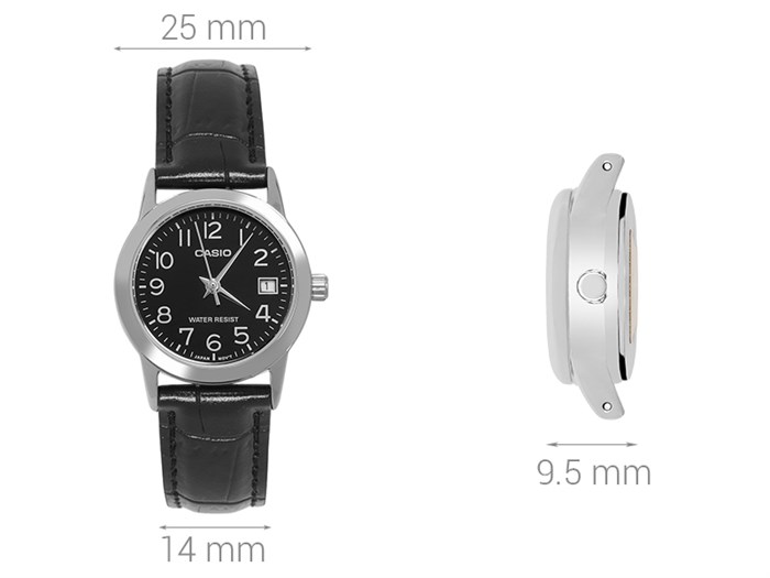 Đồng hồ CASIO 25 mm Nữ LTP-V002L-1BUDF Màu Đen