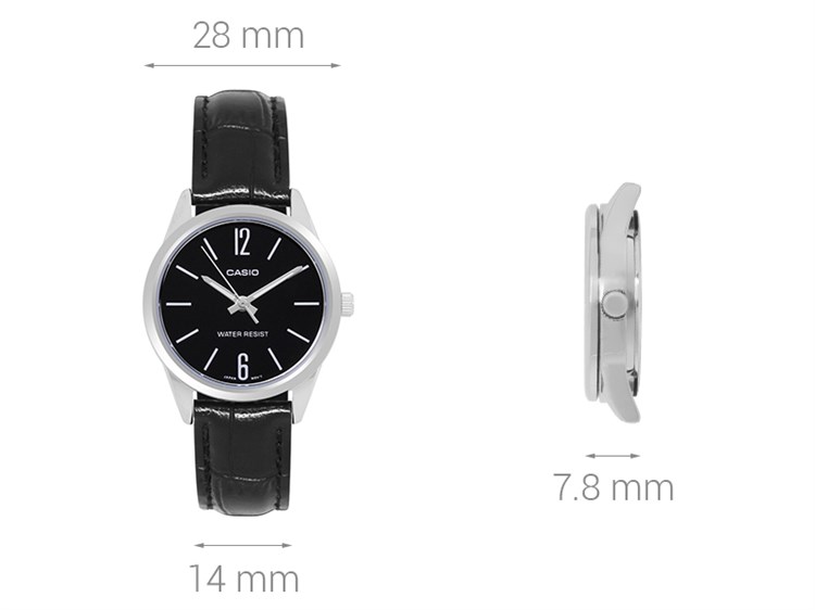 Đồng hồ CASIO Timeless 28 mm Nữ LTP-V005L-1BUDF Màu Đen