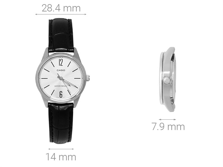 Đồng hồ CASIO 28.4 mm Nữ LTP-V005L-7BUDF Màu Đen