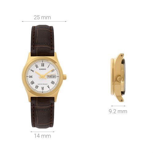 Đồng hồ CASIO 25 mm Nữ LTP-V006GL-7BUDF Màu Nâu