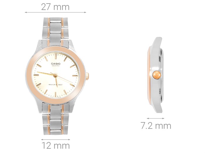 Đồng hồ CASIO 27 mm Nữ LTP-1128G-9ARDF Màu Bạc