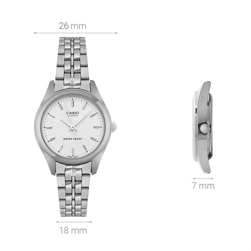 Đồng hồ CASIO 26 mm Nữ LTP-1129A-7ARDF Màu Bạc