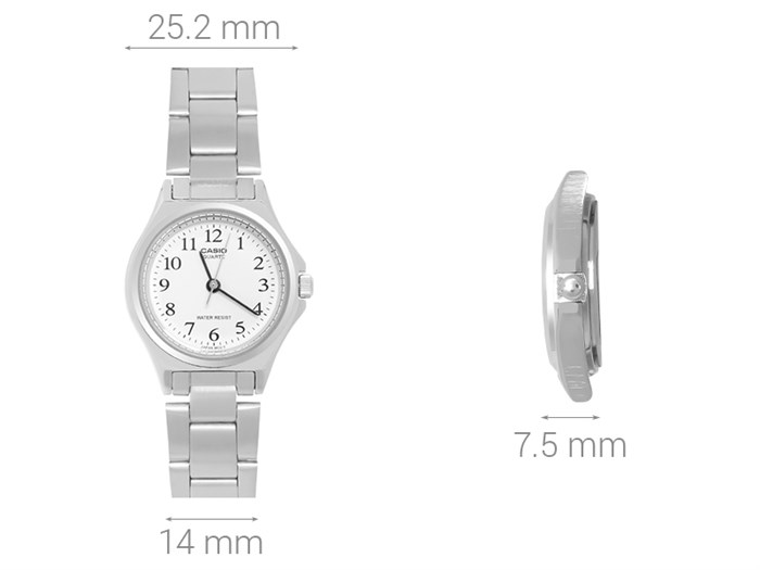 Đồng hồ CASIO 25.2 mm Nữ LTP-1130A-7BRDF Màu Bạc