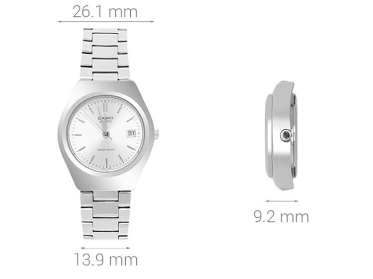 Đồng hồ CASIO 26.1 mm Nữ LTP-1170A-7ARDF Màu Bạc