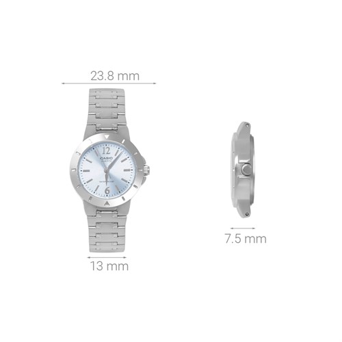 Đồng hồ CASIO 23.8 mm Nữ LTP-1177A-2ADF Màu Bạc