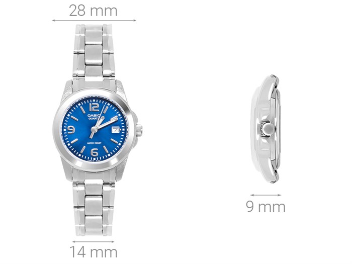 Đồng hồ CASIO 28 mm Nữ LTP-1215A-2ADF Màu Bạc