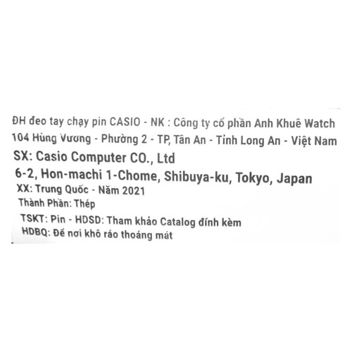 Đồng hồ CASIO 23 mm Nữ LTP-1230D-7CDF Màu Bạc