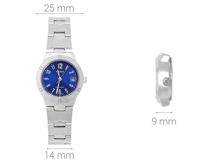 Đồng hồ CASIO Timeless 25 mm Nữ LTP-1241D-2A2DF Màu Bạc