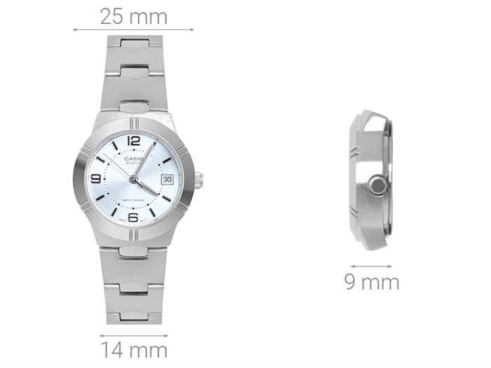 Đồng hồ CASIO 25 mm Nữ LTP-1241D-2ADF Màu Bạc