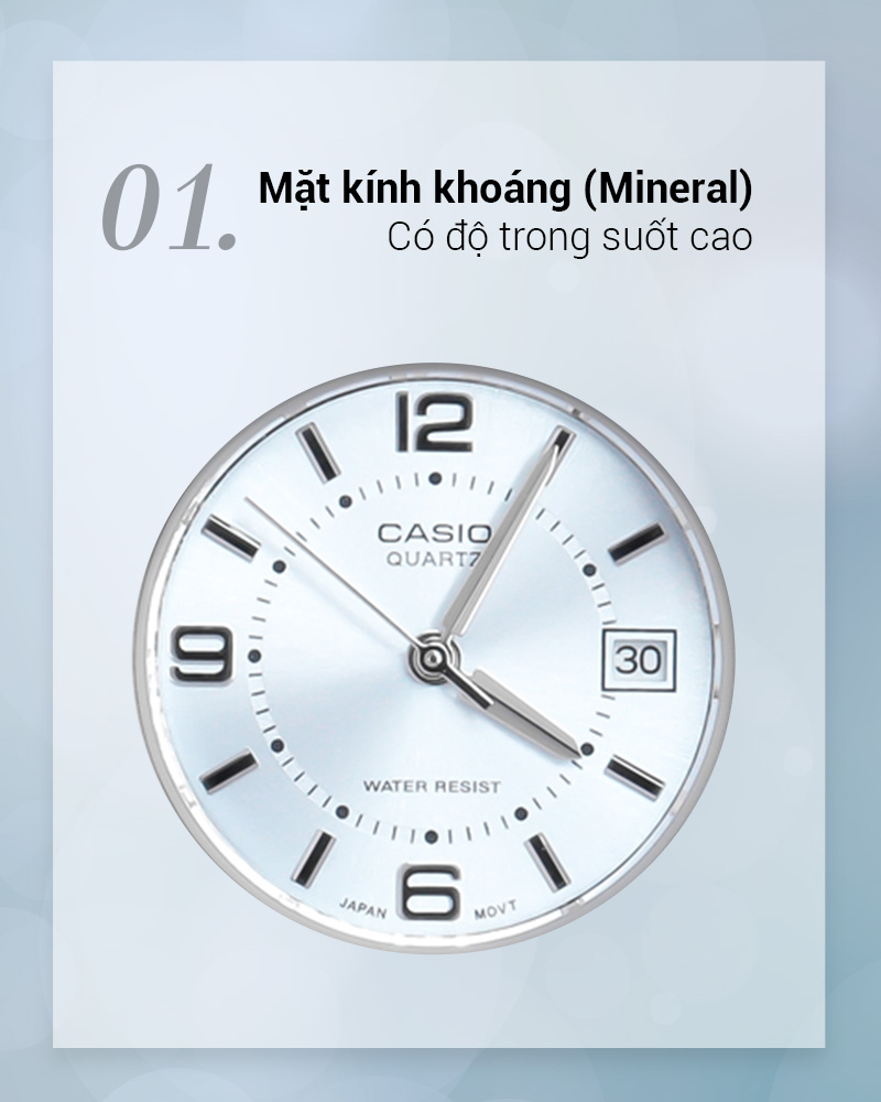 Đồng hồ Nữ Casio LTP-1241D-2ADF có mặt kính khoáng cứng cáp Đồng hồ Nữ Casio LTP-1241D-2ADF có mặt kính khoáng cứng cáp