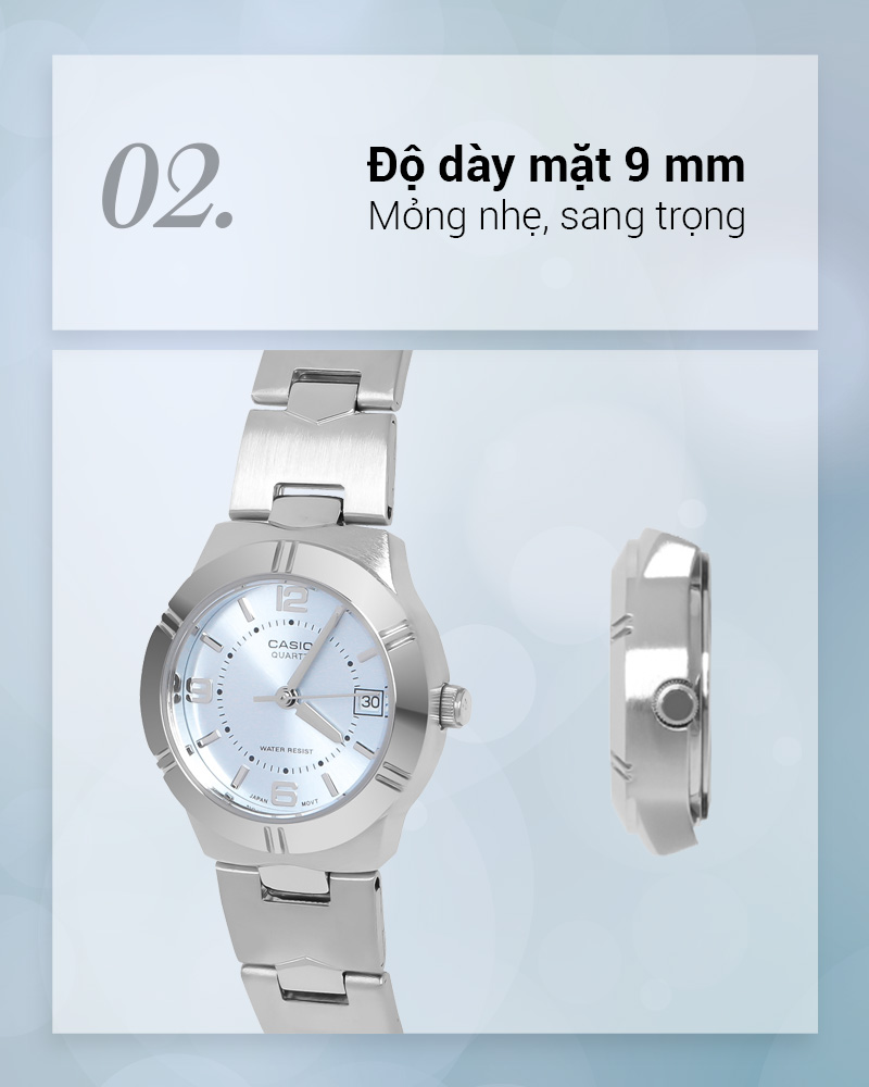 Đồng hồ Nữ Casio LTP-1241D-2ADF mỏng nhẹ, thoải mái Đồng hồ Nữ Casio LTP-1241D-2ADF mỏng nhẹ, thoải mái