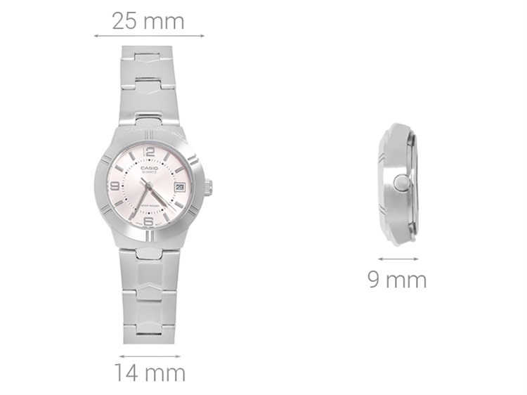 Đồng hồ CASIO 25 mm Nữ LTP-1241D-4ADF Màu Bạc