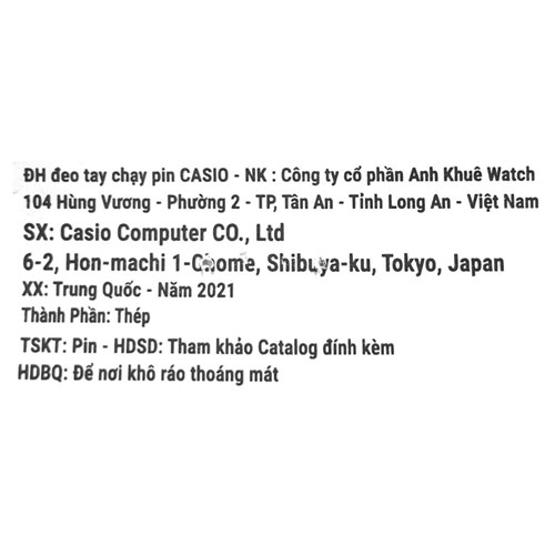 Đồng hồ CASIO 26 mm Nữ LTP-1274D-7BDF Màu Bạc