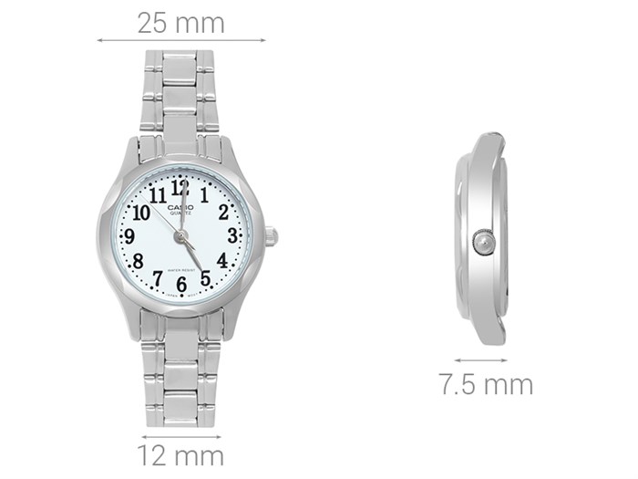 Đồng hồ CASIO 25 mm Nữ LTP-1275D-7BDF Màu Bạc