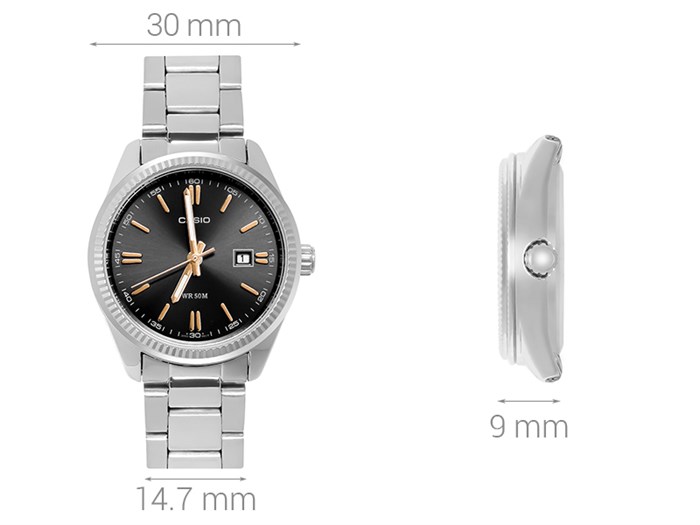 Đồng hồ CASIO 30 mm Nữ LTP-1302D-1A2VDF Màu Bạc